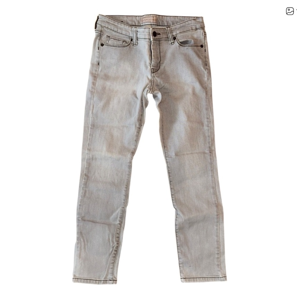 Banana Republic Straight Leg Skinny Jeans in Light Gray